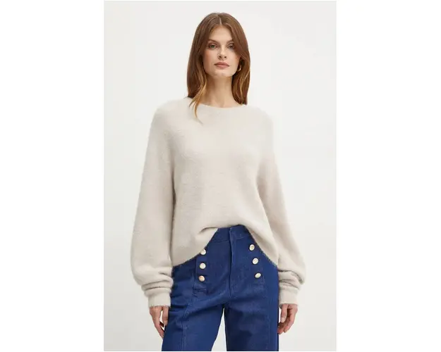 Marella pulover de lana femei, culoarea bej, 2423366202200