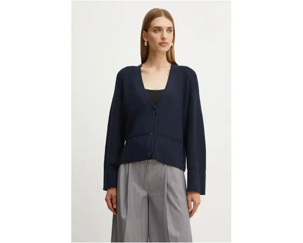 Boss Orange cardigan din lana culoarea albastru marin, light, 50525144