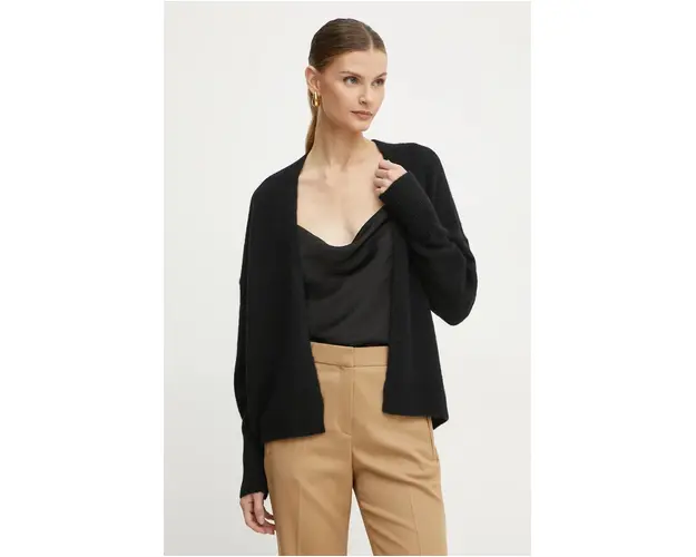 Boss Orange cardigan din lana culoarea negru, calduros, 50528642