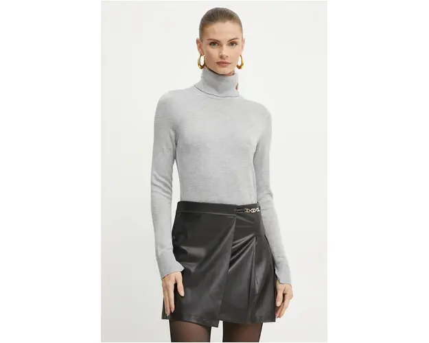 Boss Orange pulover femei, culoarea gri, light, cu guler, 50535524