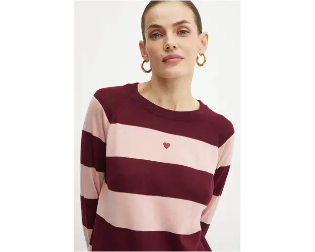 MAX&Co. pulover de lana femei, culoarea bordo, light, 2426366013200