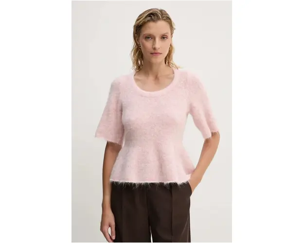 MUNTHE pulover de lana TAISA femei, culoarea roz, light, 243160624373