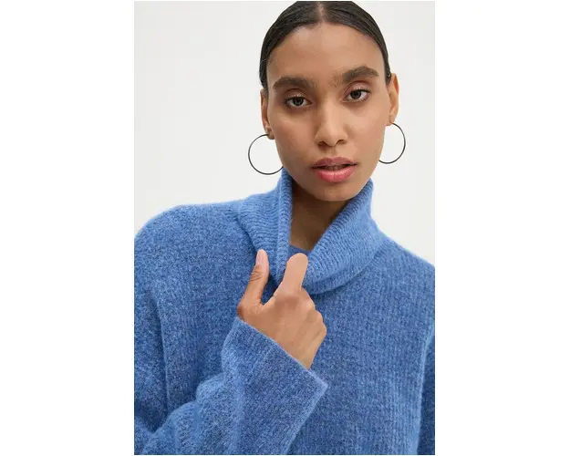 Gestuz pulover de lana femei, cu guler, 10909446