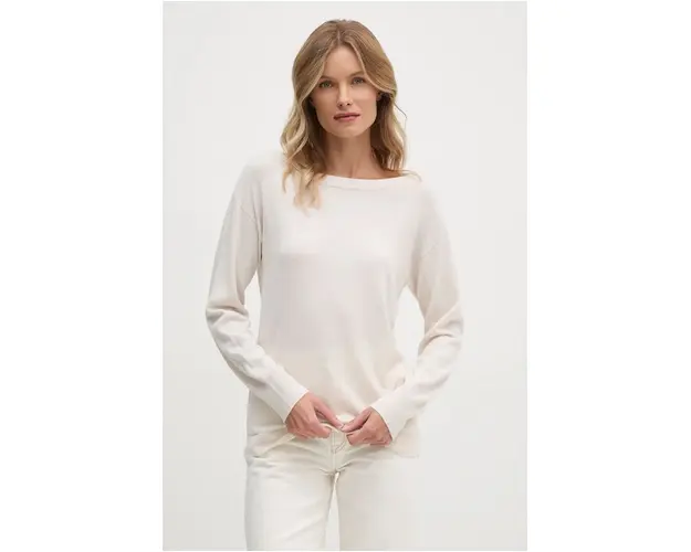 Sisley pulover de lana femei, culoarea bej, light, 11BAM1A48
