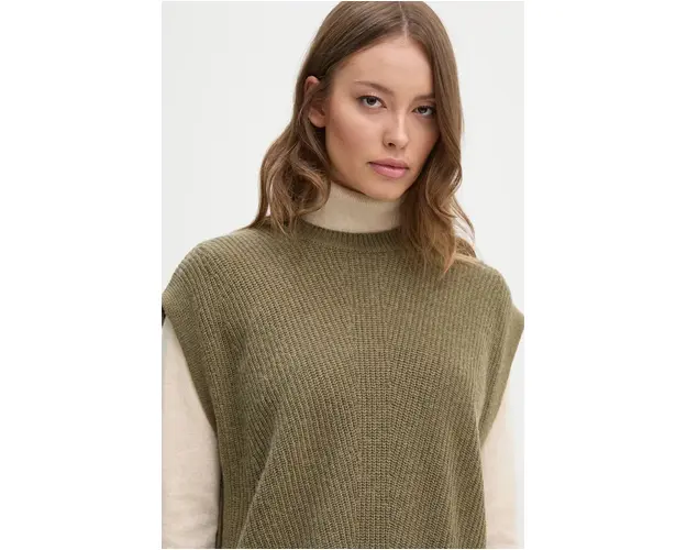 Sisley vesta din amestec de lana culoarea verde, light, 126WM1057