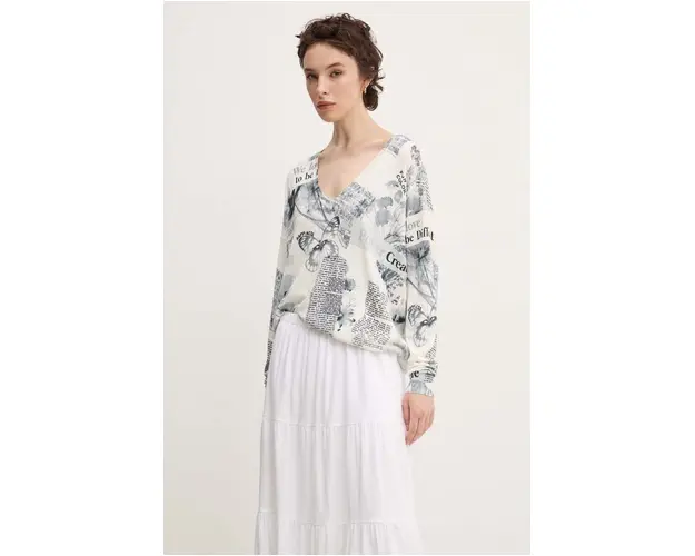 Desigual pulover KAWARTHA LAKES femei, culoarea bej, light, 24WWJF61
