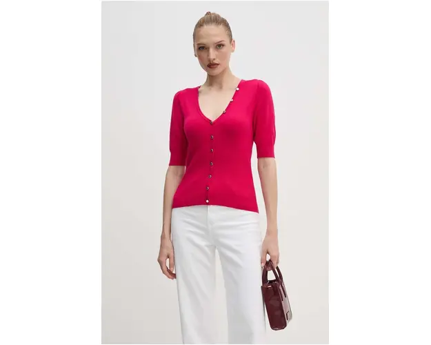 Morgan bluza MANIHI culoarea roz, neted, MANIHI