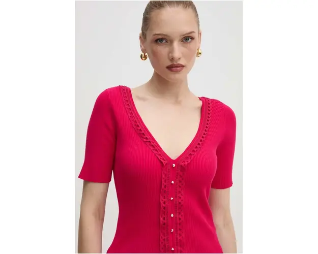 Morgan bluza MIGUI femei, culoarea roz, neted, MIGUI