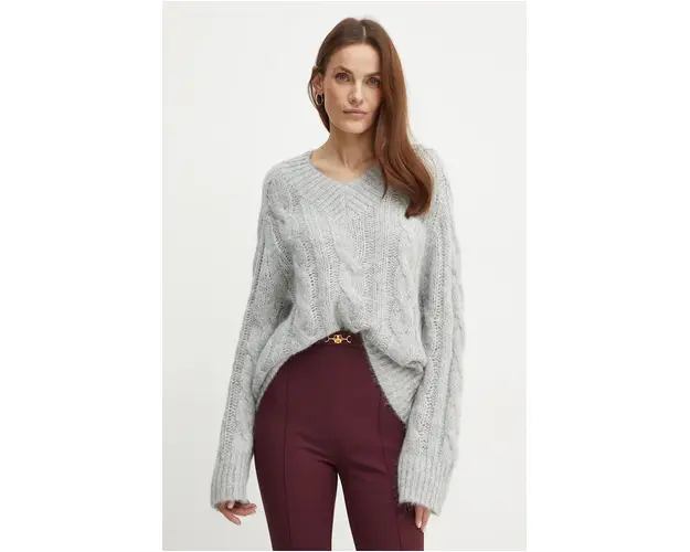 MICHAEL Michael Kors pulover de lana femei, culoarea gri, light, MF460Z8F5C