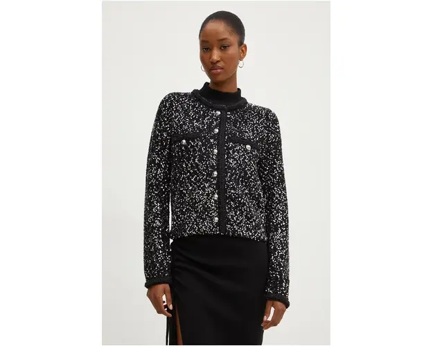 MICHAEL Michael Kors cardigan femei, culoarea negru, calduros, MF460Z6F5L