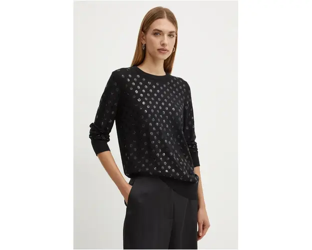 MICHAEL Michael Kors pulover de lana femei, culoarea negru, light, MF4612G4VR