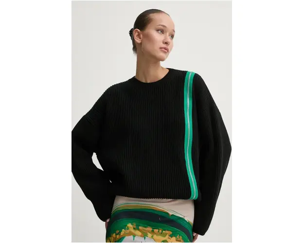 MSGM pulover de lana femei, culoarea negru, calduros, 3742MDM203.247593