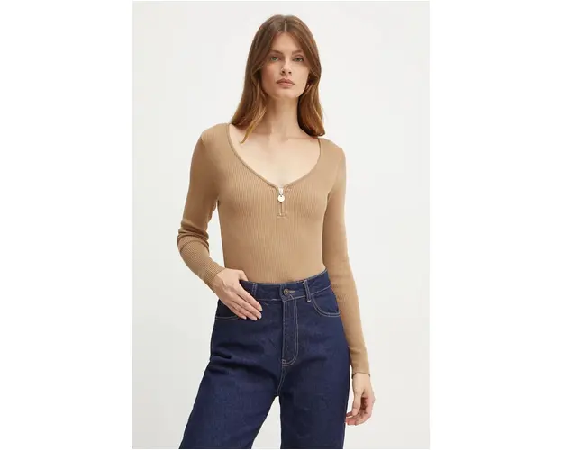 Morgan pulover MBANZA femei, culoarea maro, light, MBANZA