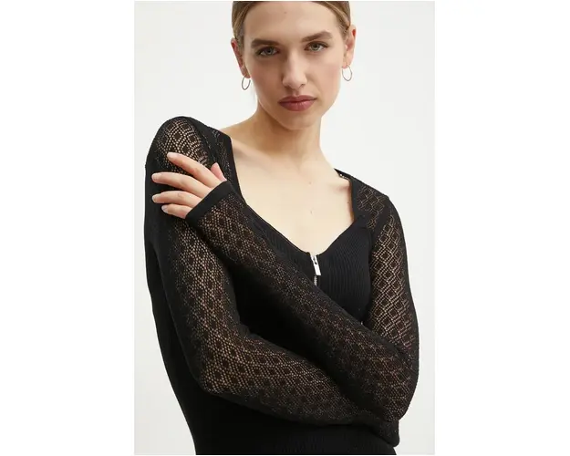 Morgan bluza MBOGOS femei, culoarea negru, neted, MBOGOS