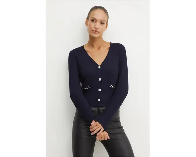 Morgan cardigan MGAYA femei, culoarea albastru marin, light, MGAYA