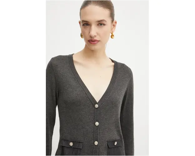 Morgan cardigan din amestec de lana MJE culoarea gri, light, MJE