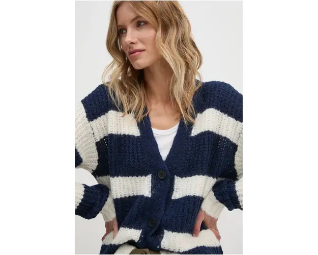 North Sails cardigan din amestec de lana culoarea albastru marin, calduros, 095485