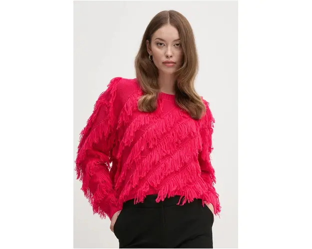 OUI pulover din amestec de lana femei, culoarea roz, 89583