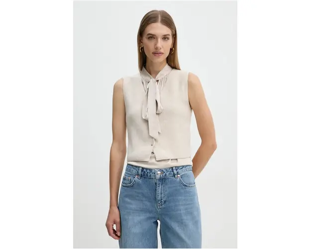 OUI vesta din amestec de lana culoarea bej, 89307