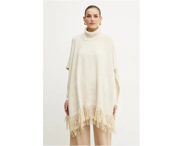 Simona Corsellini poncho din amestec de lana culoarea bej, light, A24CPPOO01