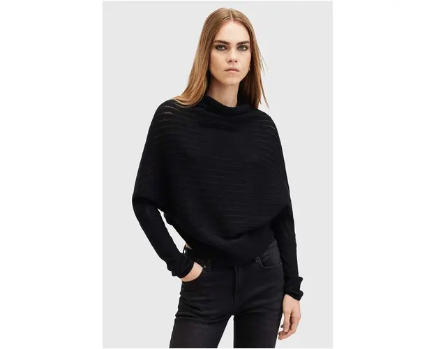 AllSaints pulover de lana RIDLEY LADDER culoarea negru, light, W020KB