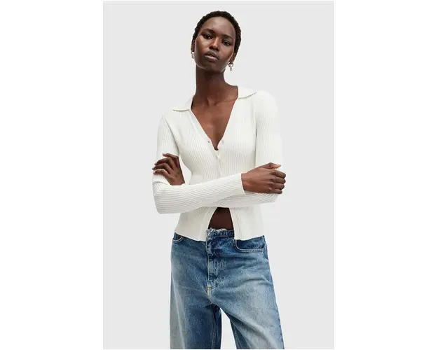 AllSaints cardigan CRUZ femei, culoarea alb, W105KB