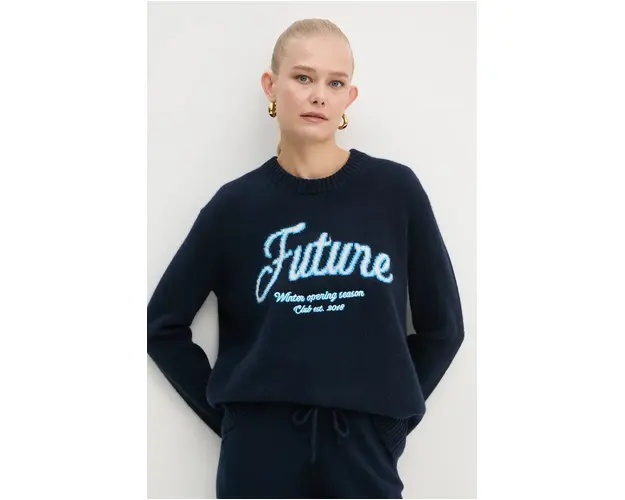 FROM FUTURE pulover de casmir culoarea albastru marin, WPR02204