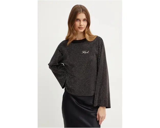 Karl Lagerfeld pulover femei, culoarea negru, 246W2009