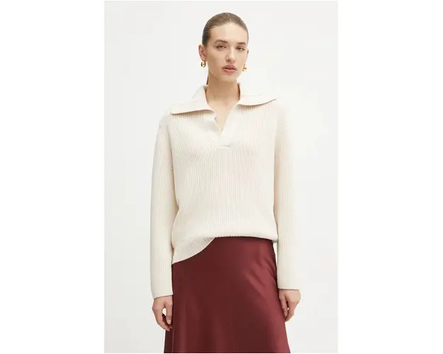 Forte Forte pulover de lana femei, culoarea bej, 13330_my knit