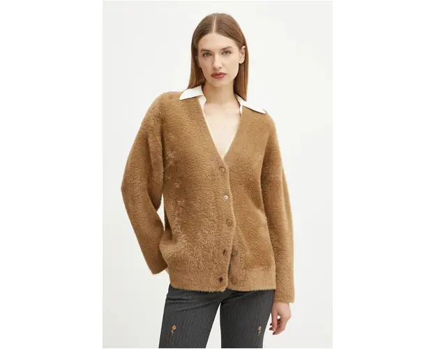 Forte Forte cardigan femei, culoarea maro, 13358_my knit