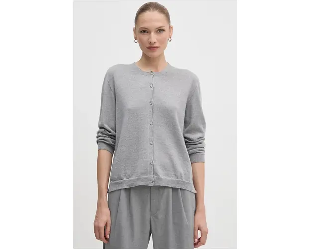 Sandro Ferrone cardigan din lana culoarea gri, light, SFS69YBEQUAD