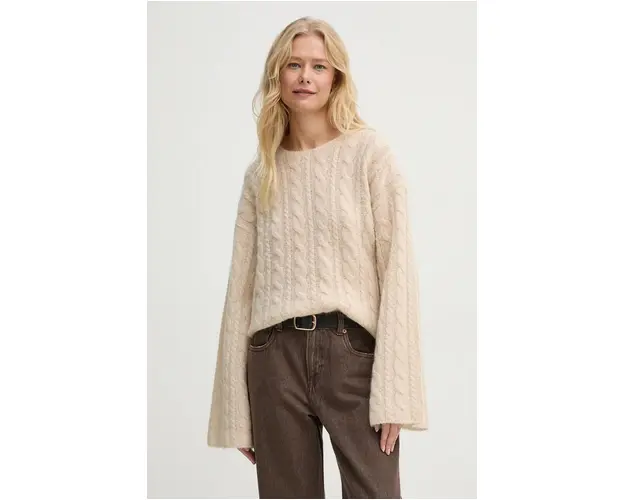 By Malene Birger pulover de lana CIERRA femei, culoarea bej, Q72574004