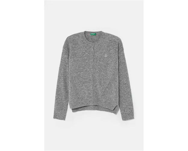 United Colors of Benetton cardigan de lana pentru copii culoarea gri, light, 1244C500N