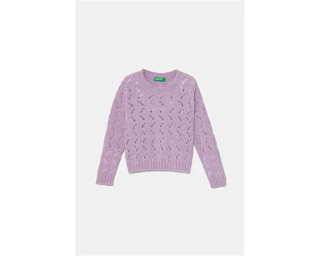 United Colors of Benetton pulover copii culoarea violet, 16CLG100O