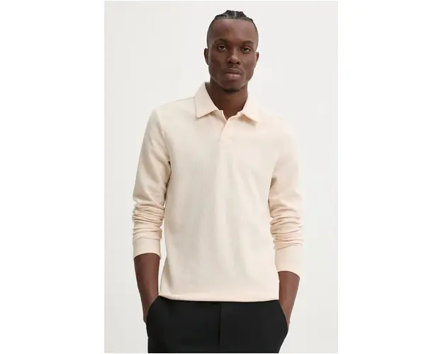 Bruuns Bazaar longsleeve CraftBBChanged LS Shirt barbati, culoarea bej, neted, BBM2375