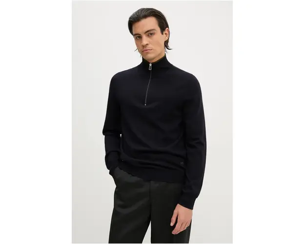 PS Paul Smith pulover de lana barbati, culoarea negru, light, cu guler, M2R.203Y.N21861