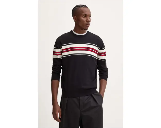 MSGM pulover de lana barbati, culoarea negru, light, 3740MM208.247594