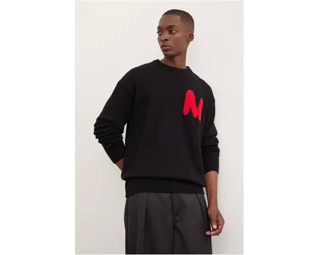 MSGM pulover de lana barbati, culoarea negru, light, 3740MM219S.247569