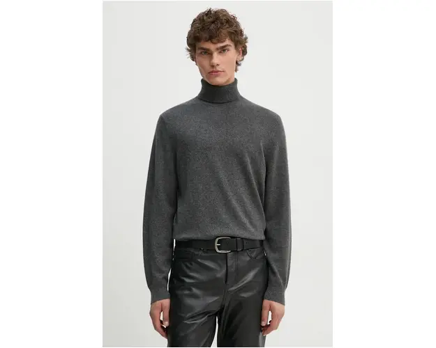 Theory pulover de casmir culoarea gri, light, cu guler, N0888705