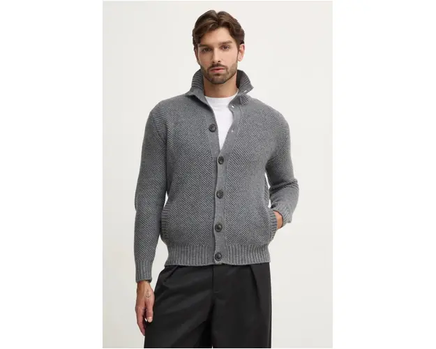 United Colors of Benetton cardigan din lana culoarea gri, 18AYU5012