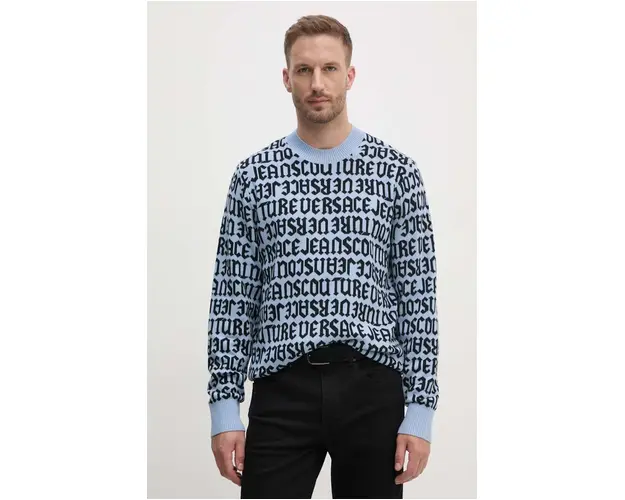 Versace Jeans Couture pulover de lana barbati, light, 77GAFM03 CMN91