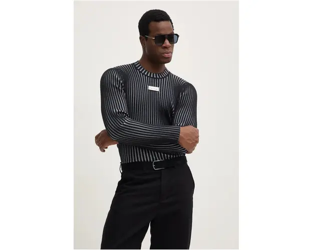 Versace Jeans Couture pulover barbati, culoarea negru, 77GAFM04 CMN67