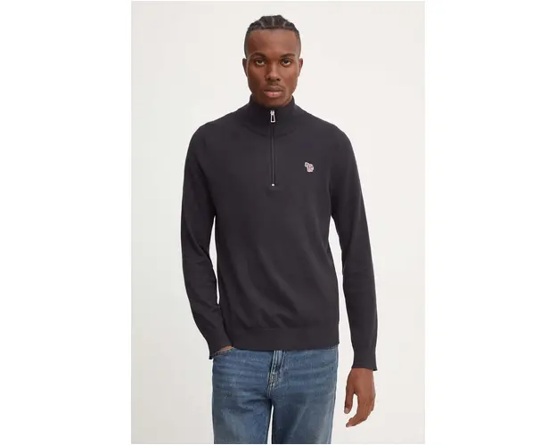 PS Paul Smith pulover din amestec de lana barbati, culoarea negru, cu turtleneck, M2R.531XZ.N22226