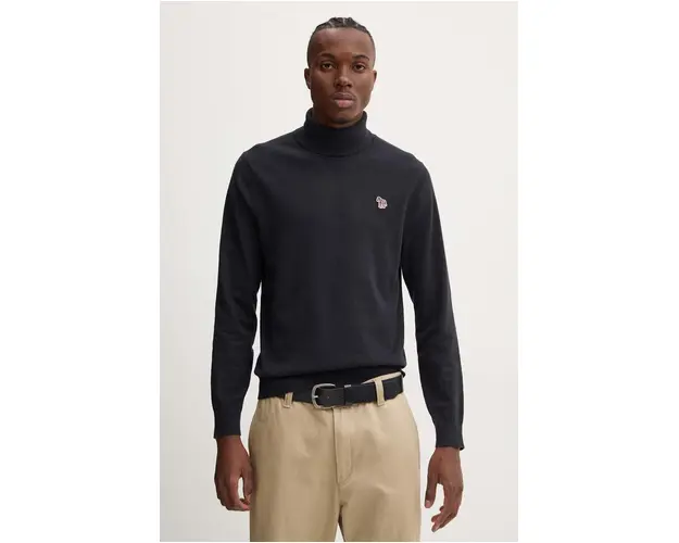 PS Paul Smith pulover din amestec de lana barbati, culoarea negru, cu guler, M2R.532XZ.N22226