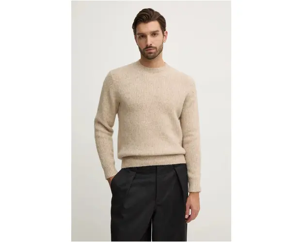 Sunflower pulover de lana barbati, culoarea bej, calduros, 3033