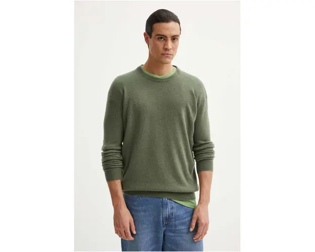 American Vintage pulover de lana barbati, culoarea verde, light, MRAX18AH24