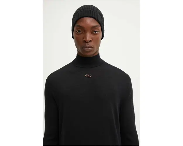 Diesel pulover de lana K-GIL barbati, culoarea negru, light, A12445.0CHAU