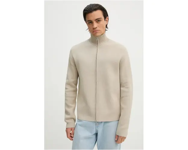 Samsoe Samsoe cardigan SANIKLAS barbati, culoarea bej, M24300028