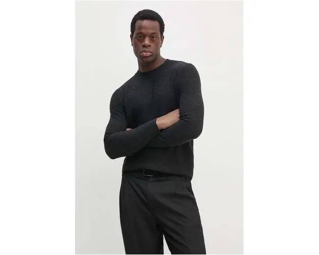 Sisley pulover din amestec de lana barbati, culoarea gri, light, 1041S103O