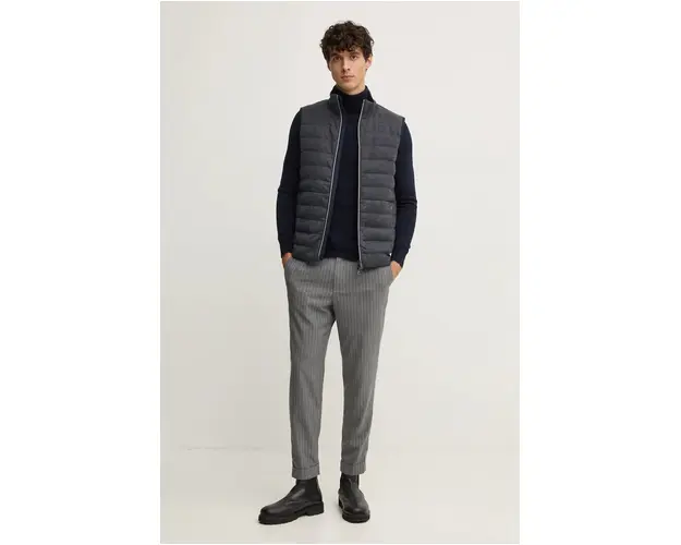 Sisley pulover din amestec de lana barbati, culoarea albastru marin, light, cu guler, 102HS2177